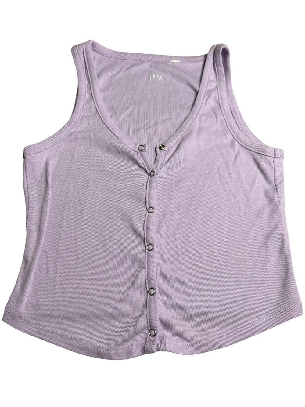 PacSun Light Lavender Snap-Front Rib Tank